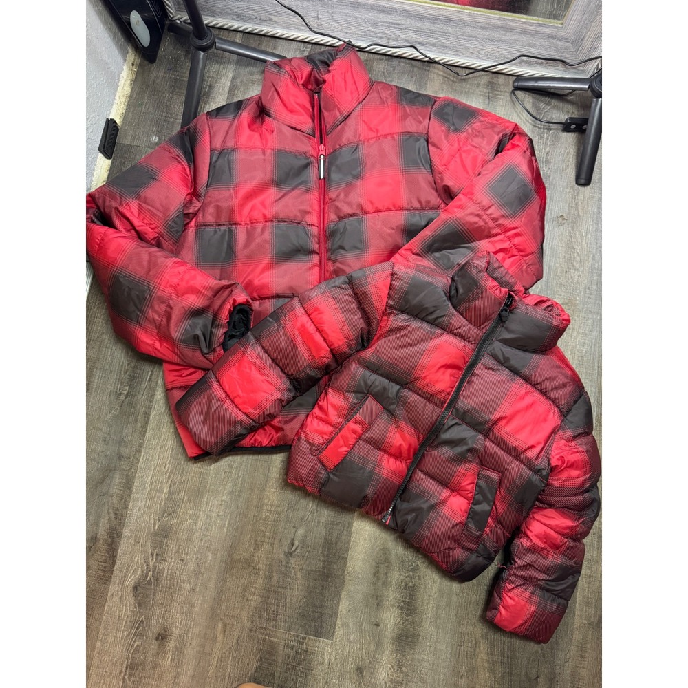 Mom and Me Matching Buffalo Plaid Puffer Jackets Universal Thread Old Navy Set